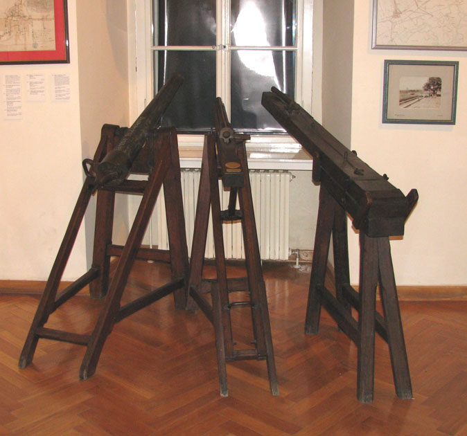 Three historical noon cannons in the Zagreb City Museum